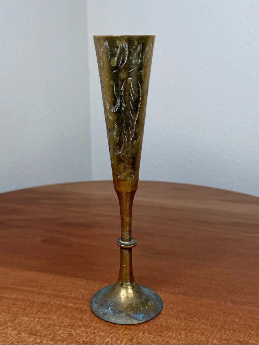 Vintage Solid Brass hand etched 6.5
